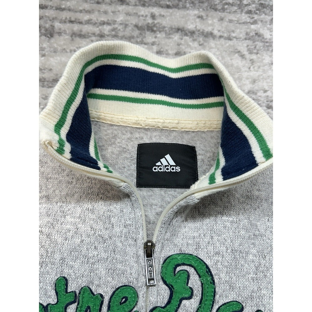 Adidas Notre Dame Fighting Irish Full Zip Sweater Jacket Knit Mens Size Small - Picture 6 of 11
